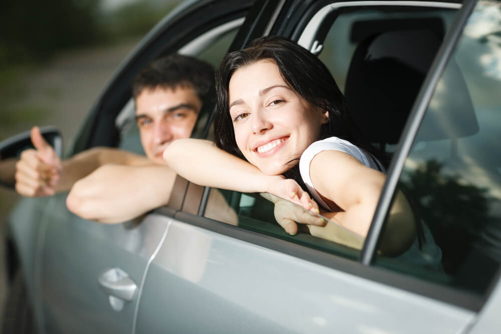 Friends in car